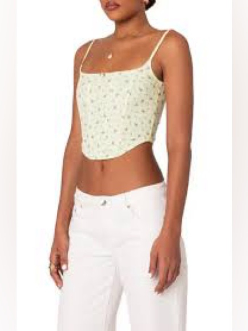 EDIKTED  Rosey Print Pointelle Corset
New without tags. Size small